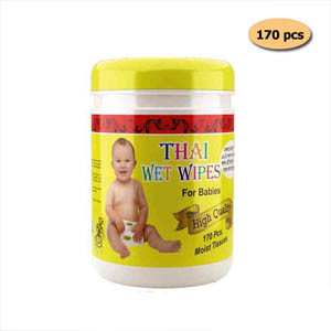 Thai Wet Wipes For Babies (Moist Tissue yellow) 170 Pcs